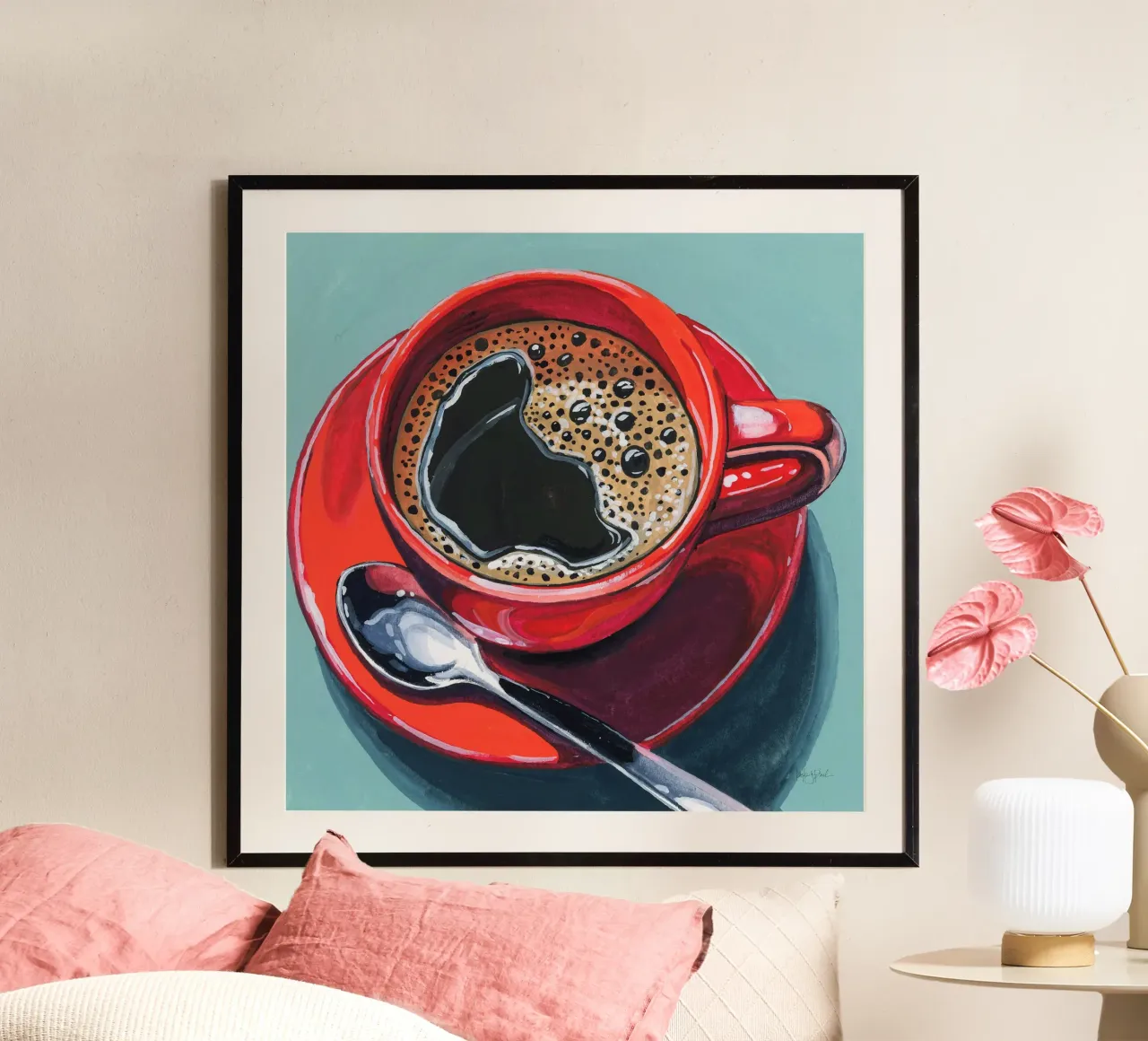 Tazza rossa di espresso carta hahnemühle da John Boss