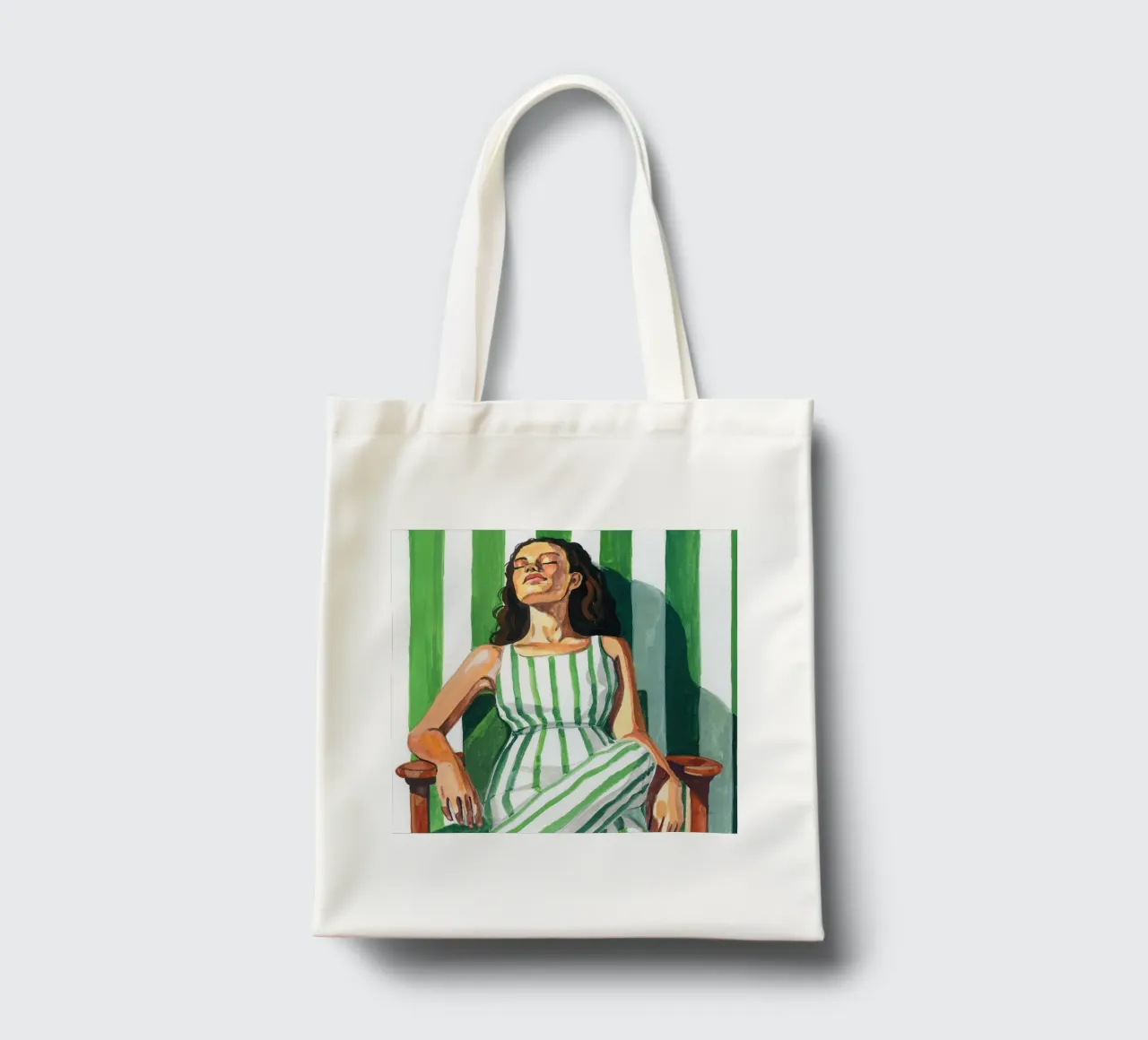 Rilassarsi con un abito a righe borsa in juta da John Boss