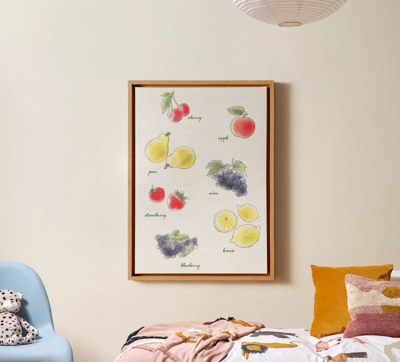 Frutta tela con Cornice a cassetta da Farbwelten