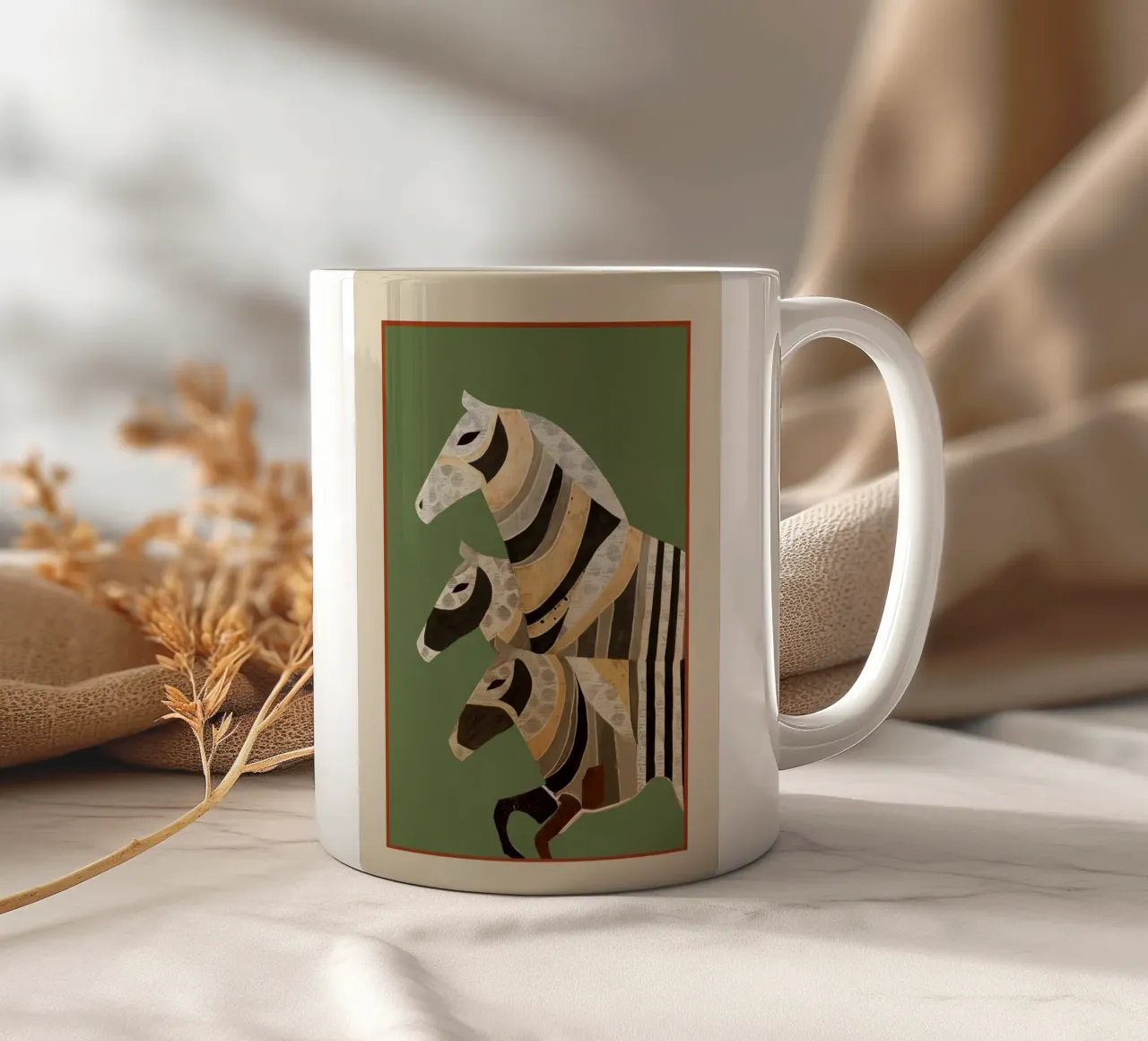 Horses in Stripes II tazza in ceramica da cityart