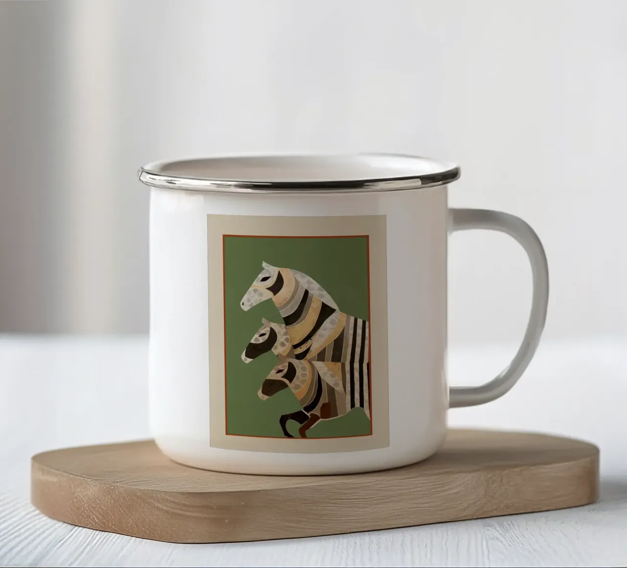 Horses in Stripes II tazza in smalto da cityart