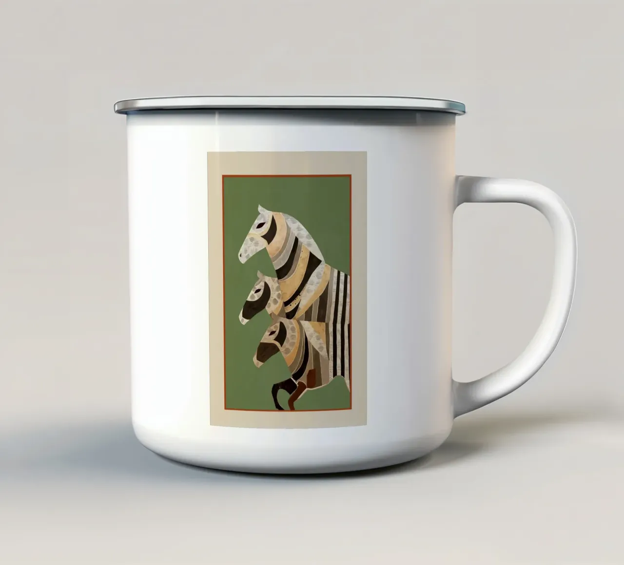 Horses in Stripes II tazza in smalto da cityart