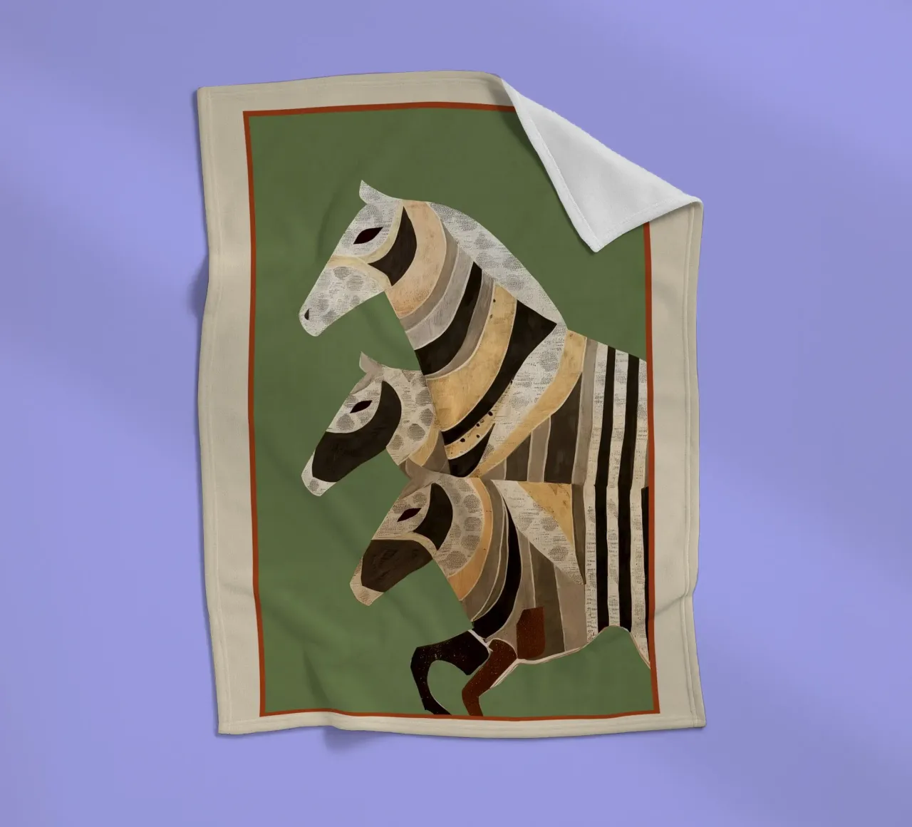 Horses in Stripes II coperta in pile da cityart