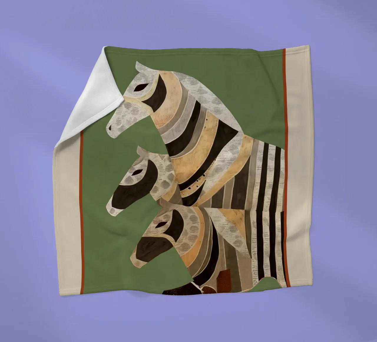 Horses in Stripes II coperta in pile da cityart