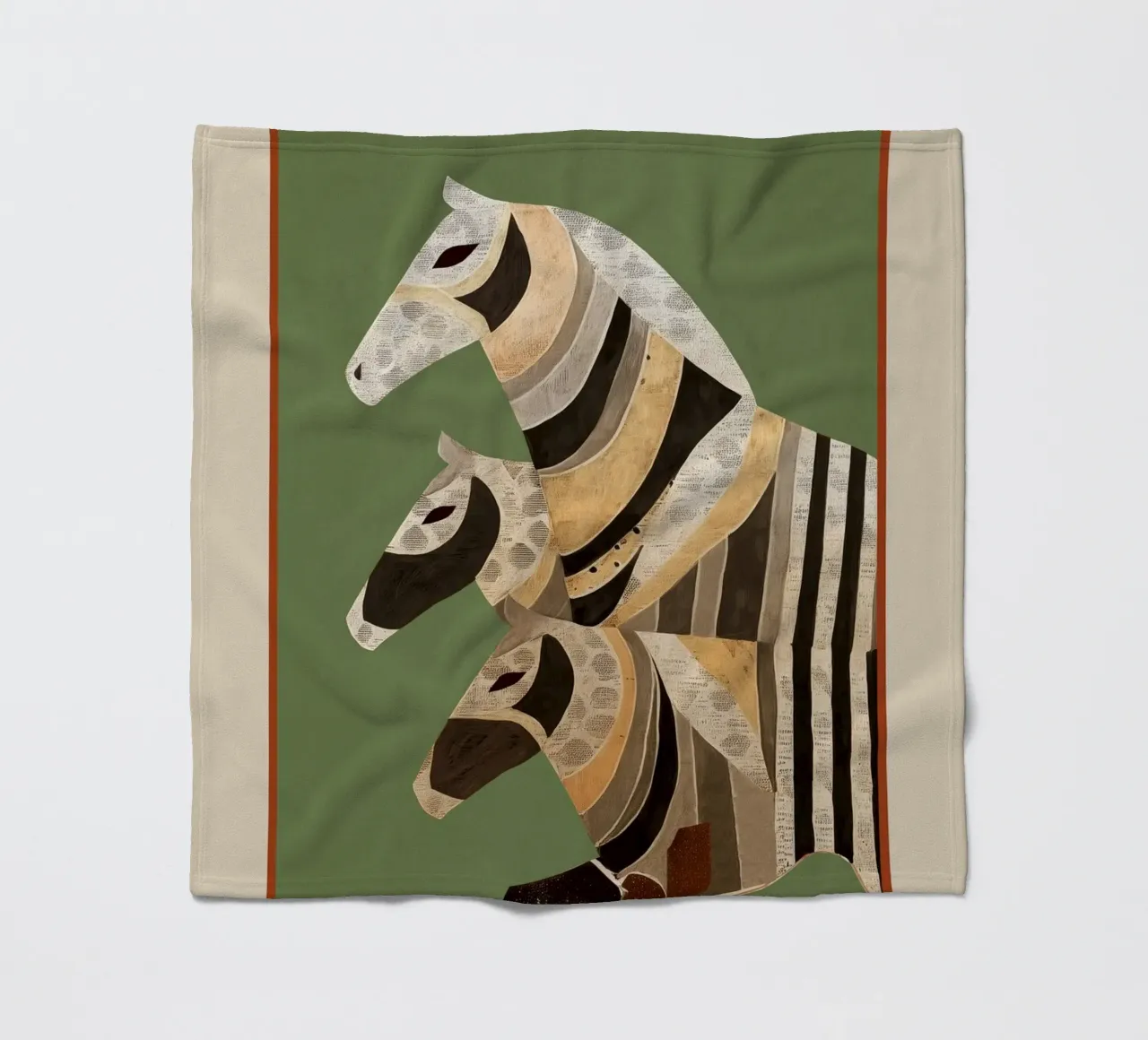 Horses in Stripes II coperta in pile da cityart