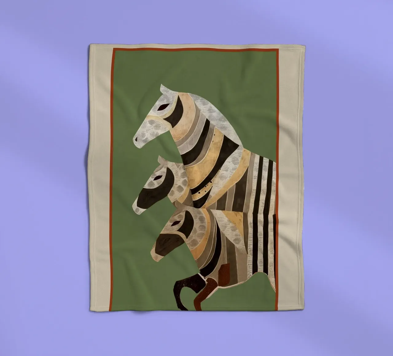 Horses in Stripes II coperta in pile da cityart