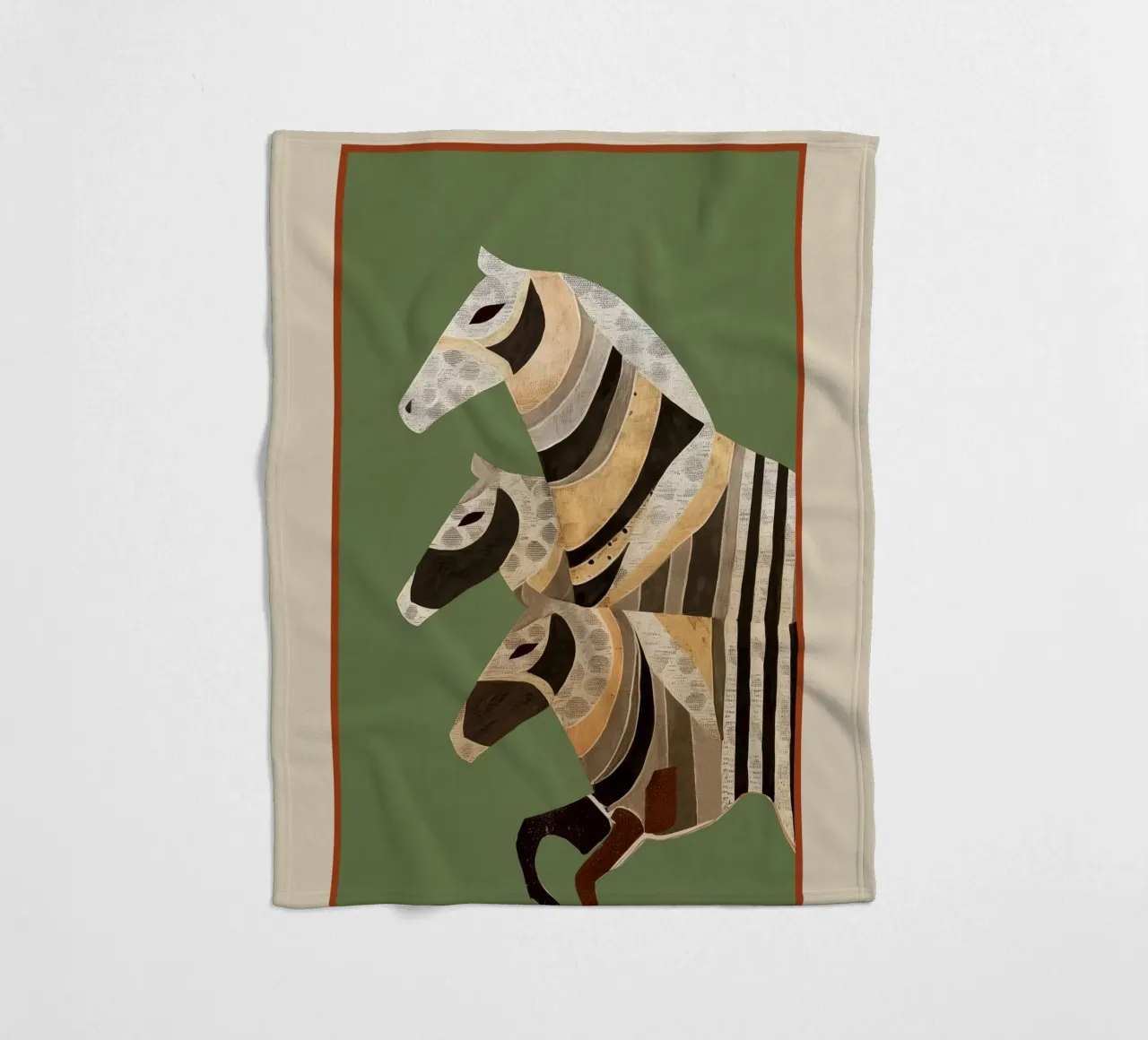 Horses in Stripes II coperta in pile da cityart