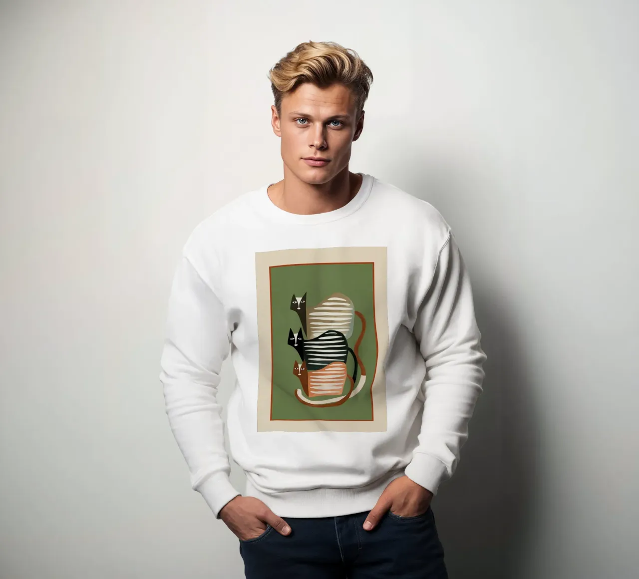 Stacked Abstract Cats II felpa da cityart