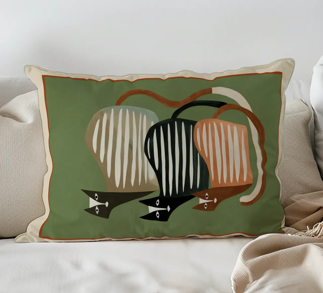 Stacked Abstract Cats II cuscino da cityart