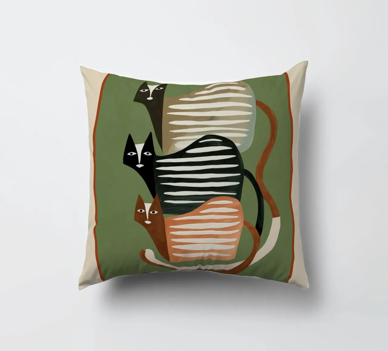 Stacked Abstract Cats II cuscino da cityart