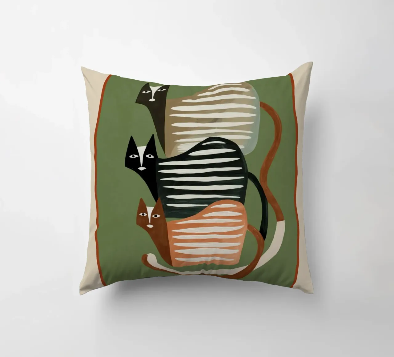 Stacked Abstract Cats II cuscino da cityart