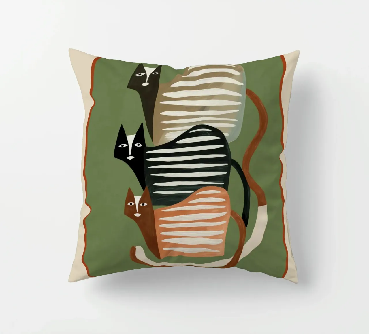 Stacked Abstract Cats II cuscino da cityart