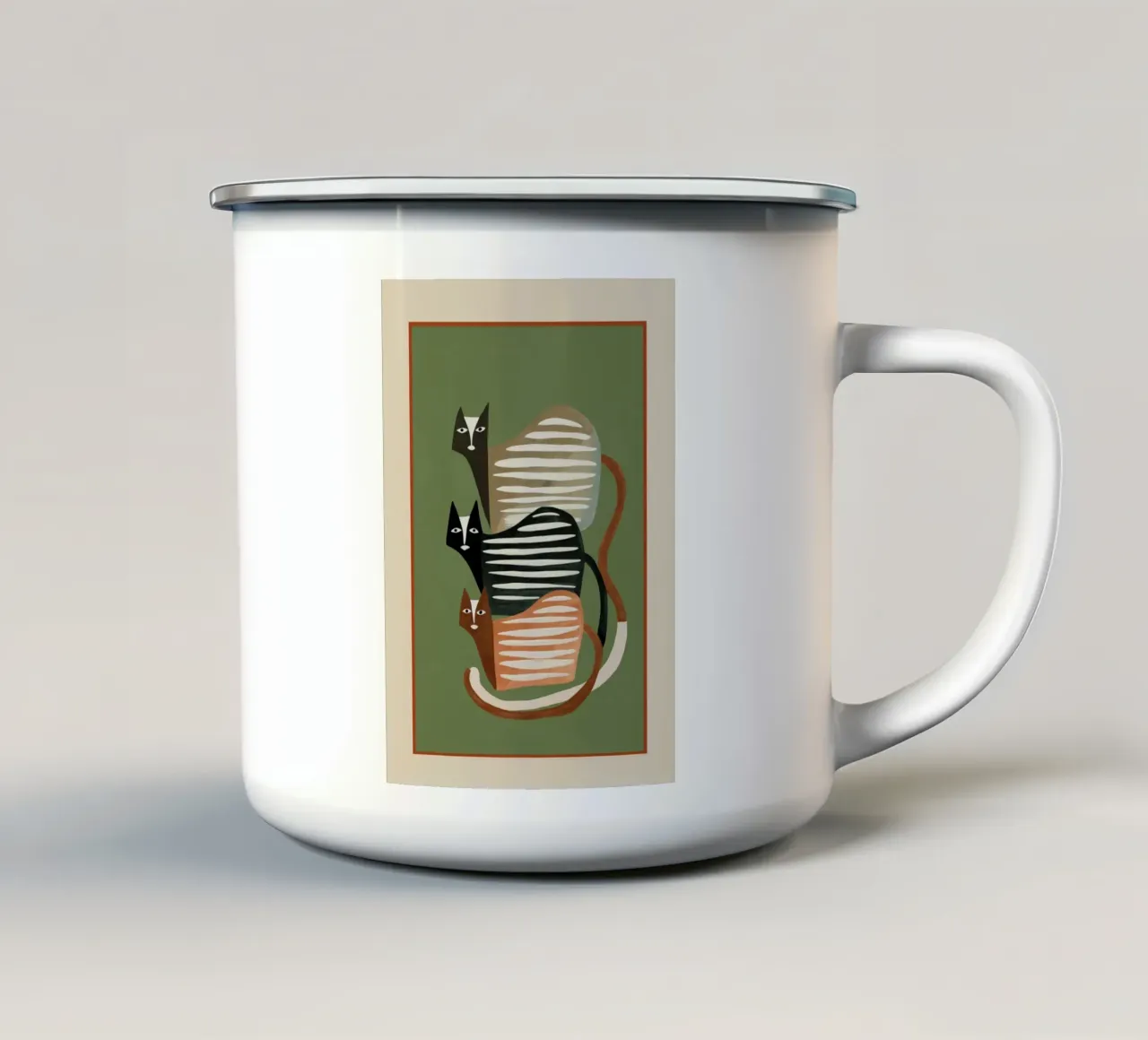 Stacked Abstract Cats II tazza in smalto da cityart