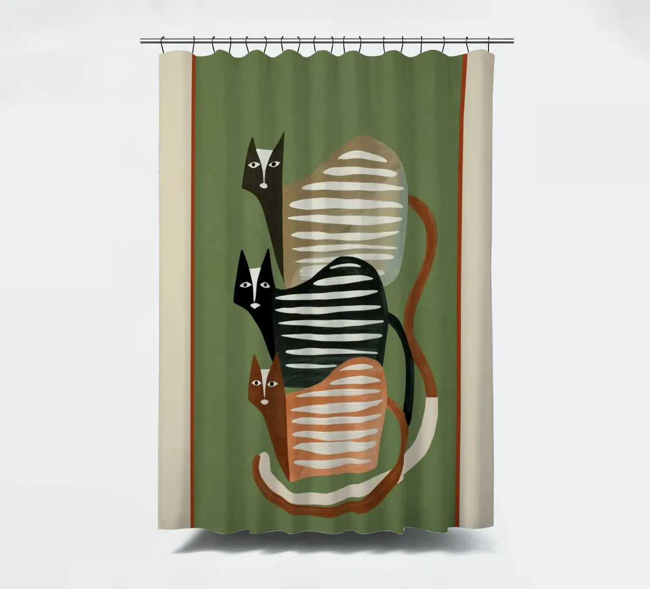 Stacked Abstract Cats II tenda da doccia da cityart