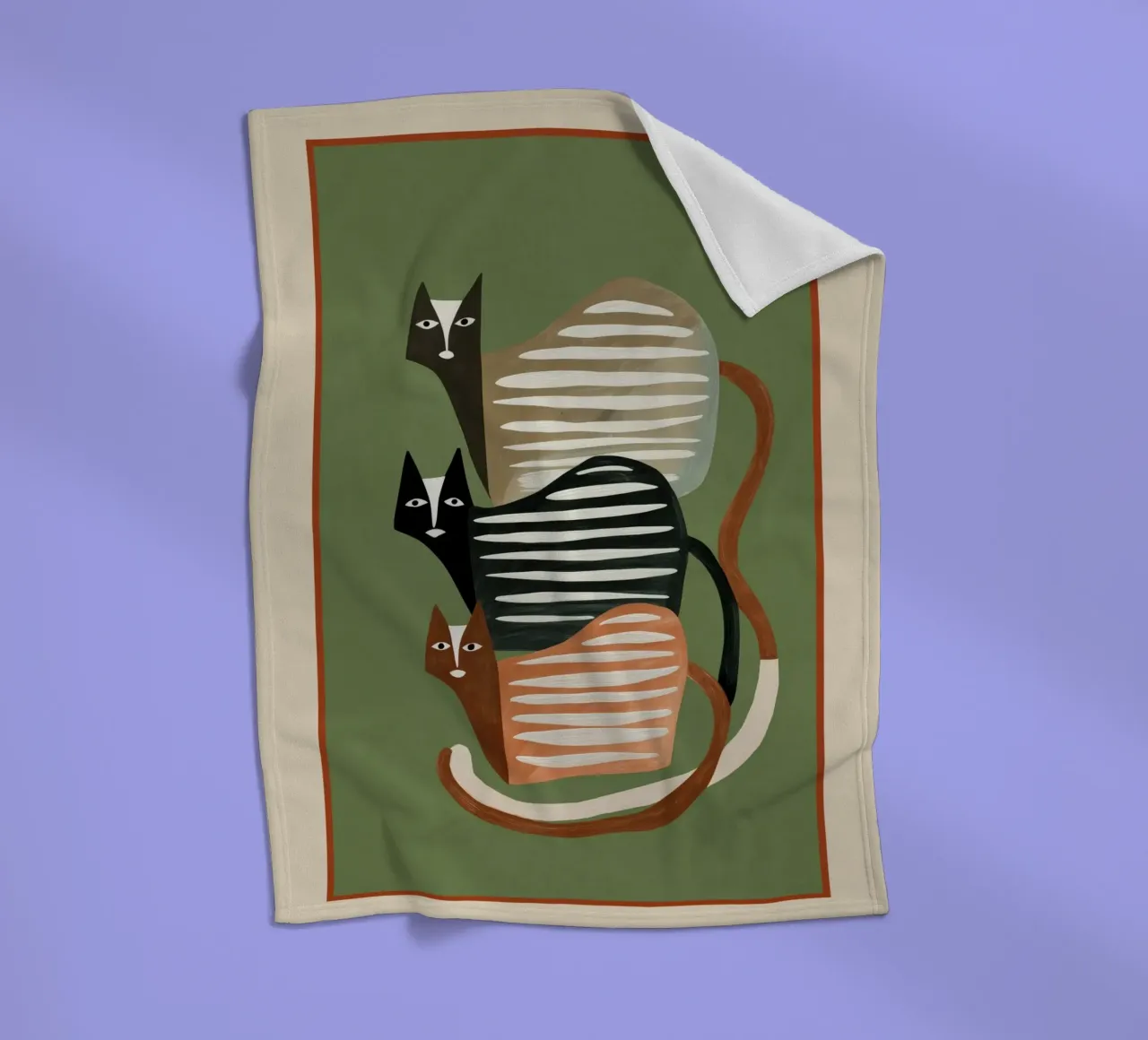 Stacked Abstract Cats II coperta in pile da cityart