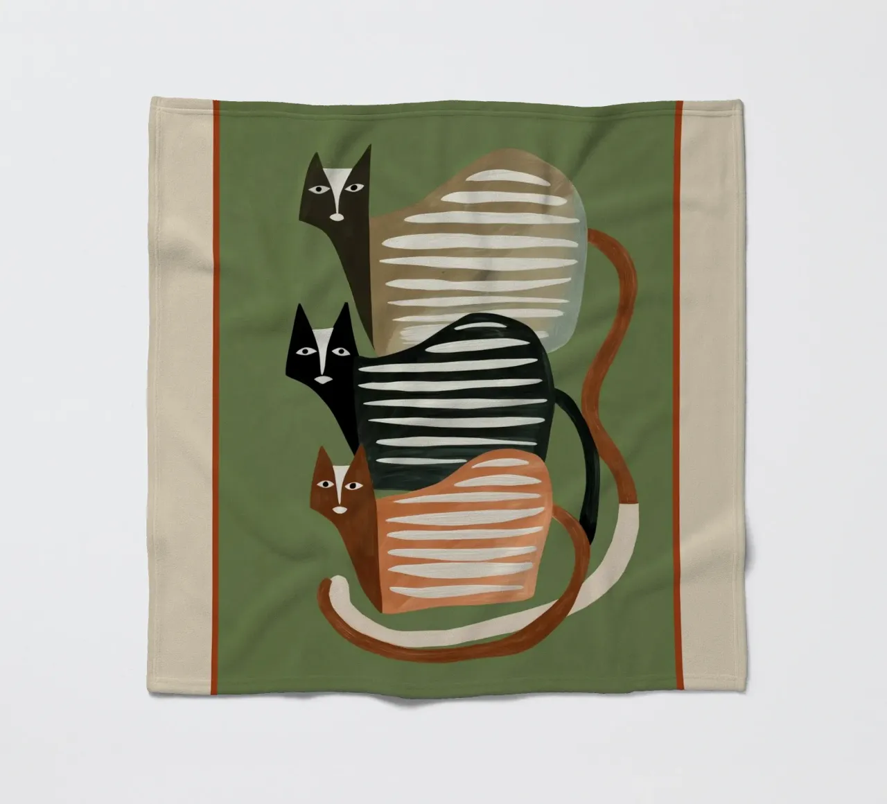 Stacked Abstract Cats II coperta in pile da cityart