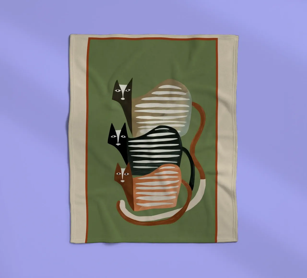 Stacked Abstract Cats II coperta in pile da cityart