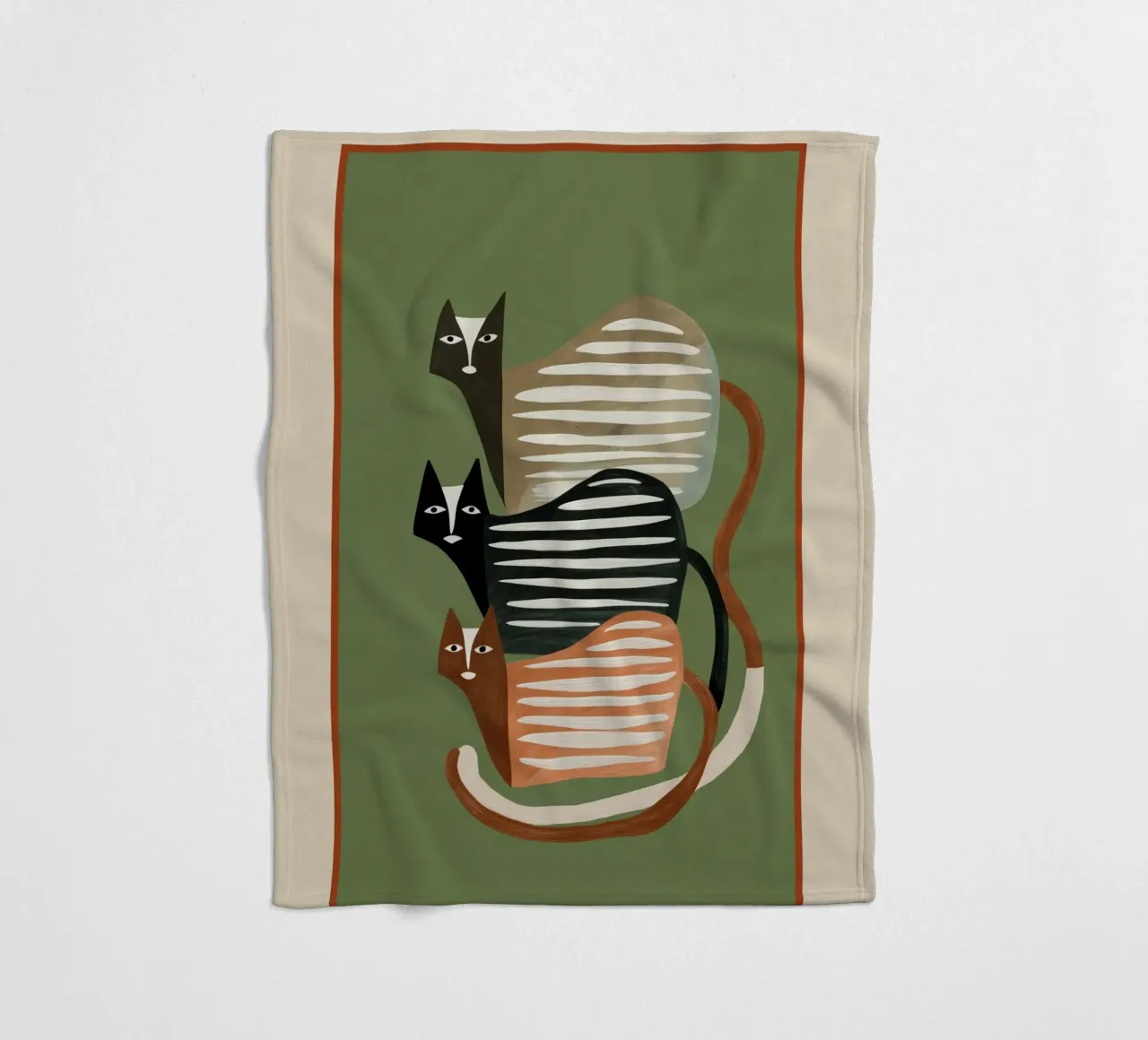 Stacked Abstract Cats II coperta in pile da cityart