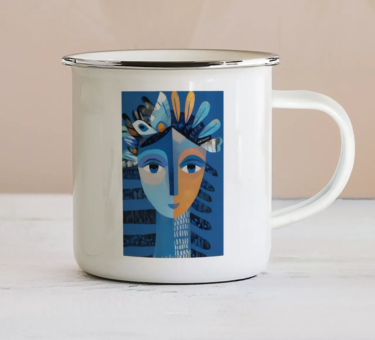 Sun and Moon tazza in smalto da cityart