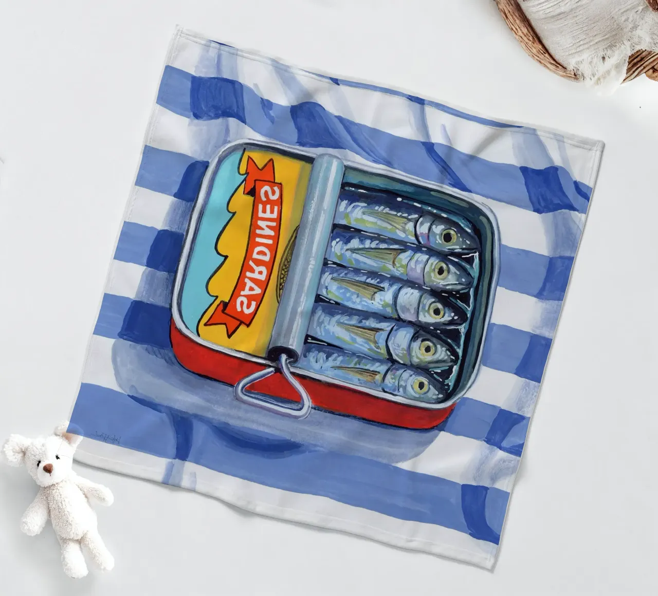 Sarde su tessuto a righe coperta in pile da John Boss