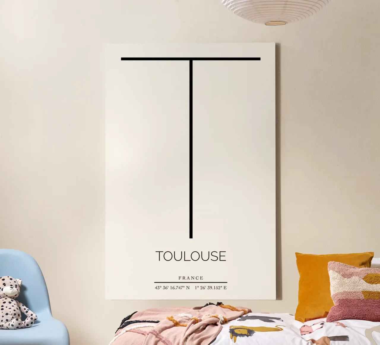 TOULOUSE - blanc canvas met Baklijst van CityLights
