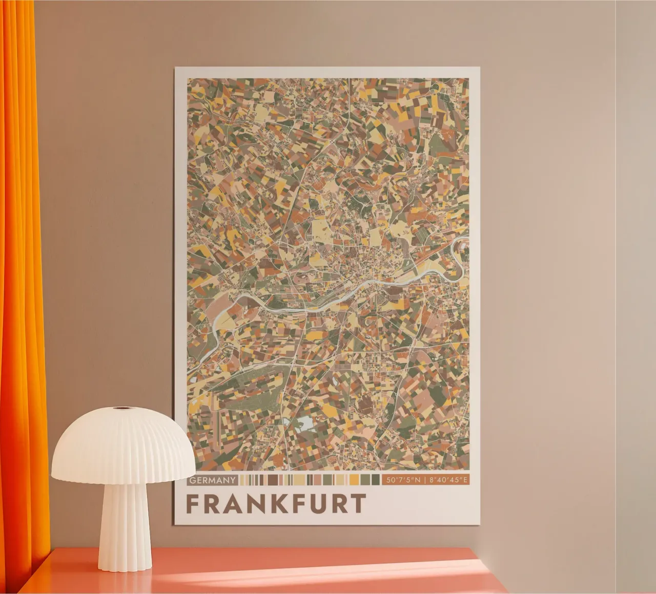 Città di Francoforte carta hahnemühle da CityMapPoster
