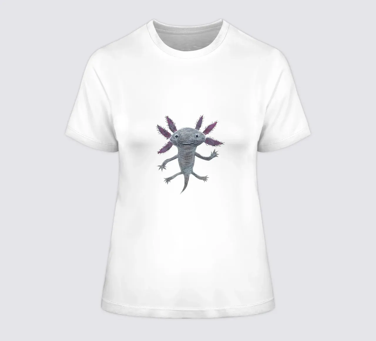 Dibujo a lápiz de color de un simpático ajolote camiseta de mujer de BwiseLizzy