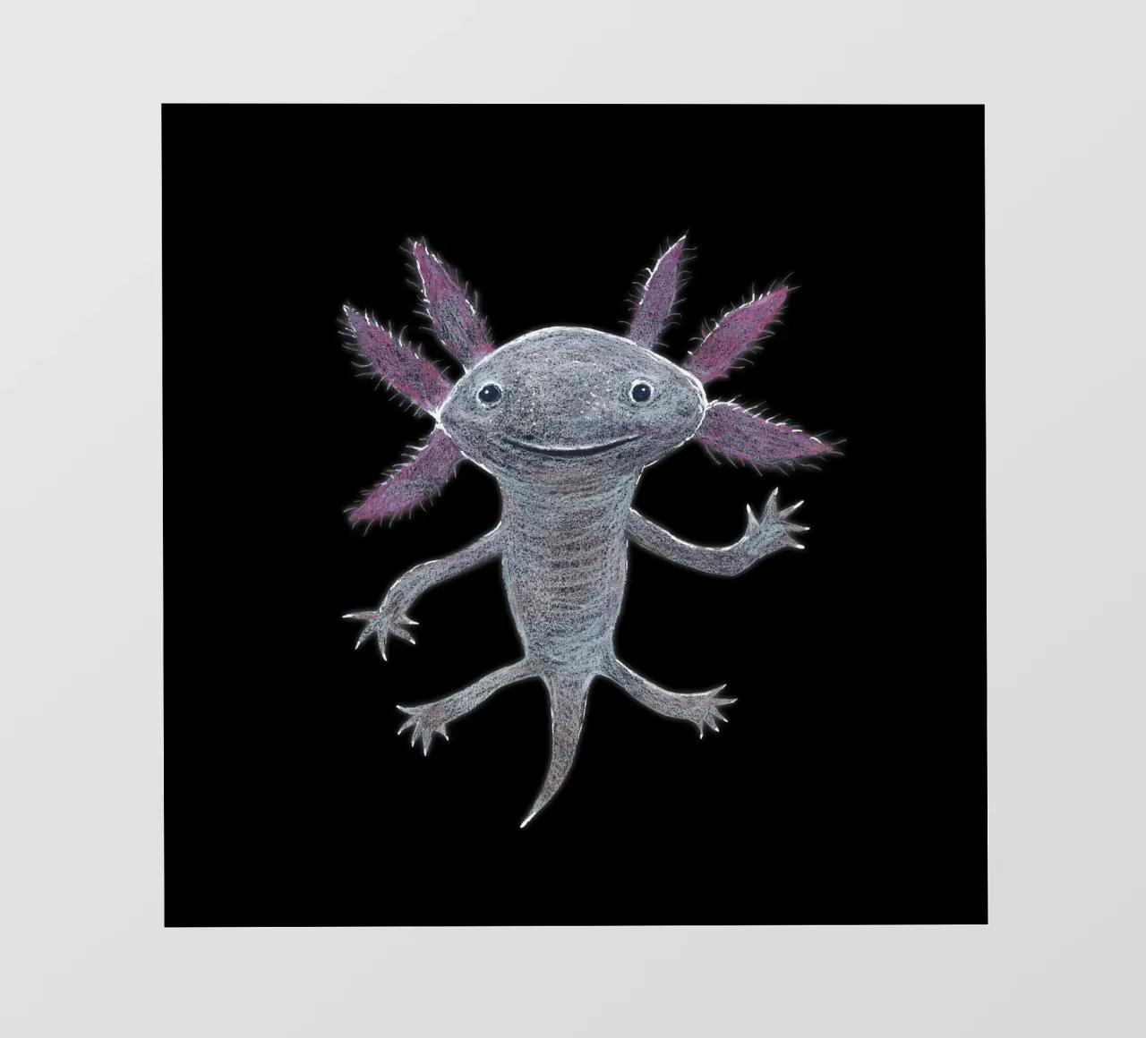 Dibujo a lápiz de color de un simpático ajolote papel para pared de BwiseLizzy