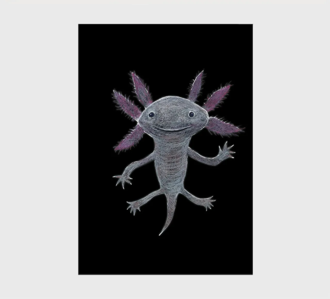 Disegno a matita colorata di un simpatico axolotl diario da BwiseLizzy