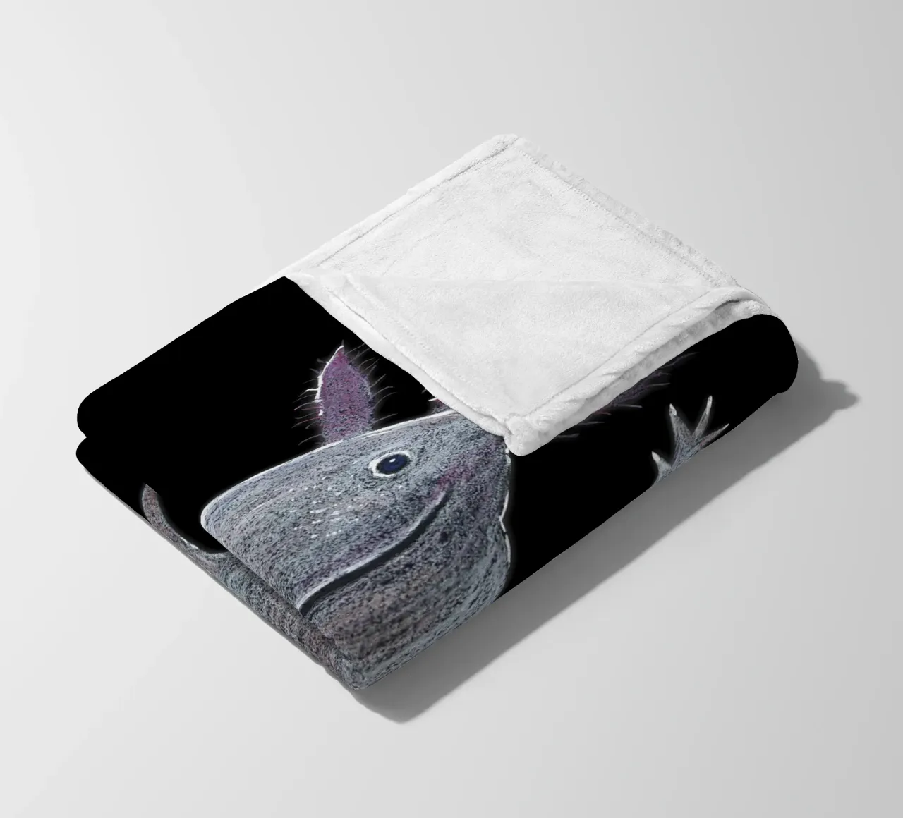 Disegno a matita colorata di un simpatico axolotl coperta in pile da BwiseLizzy