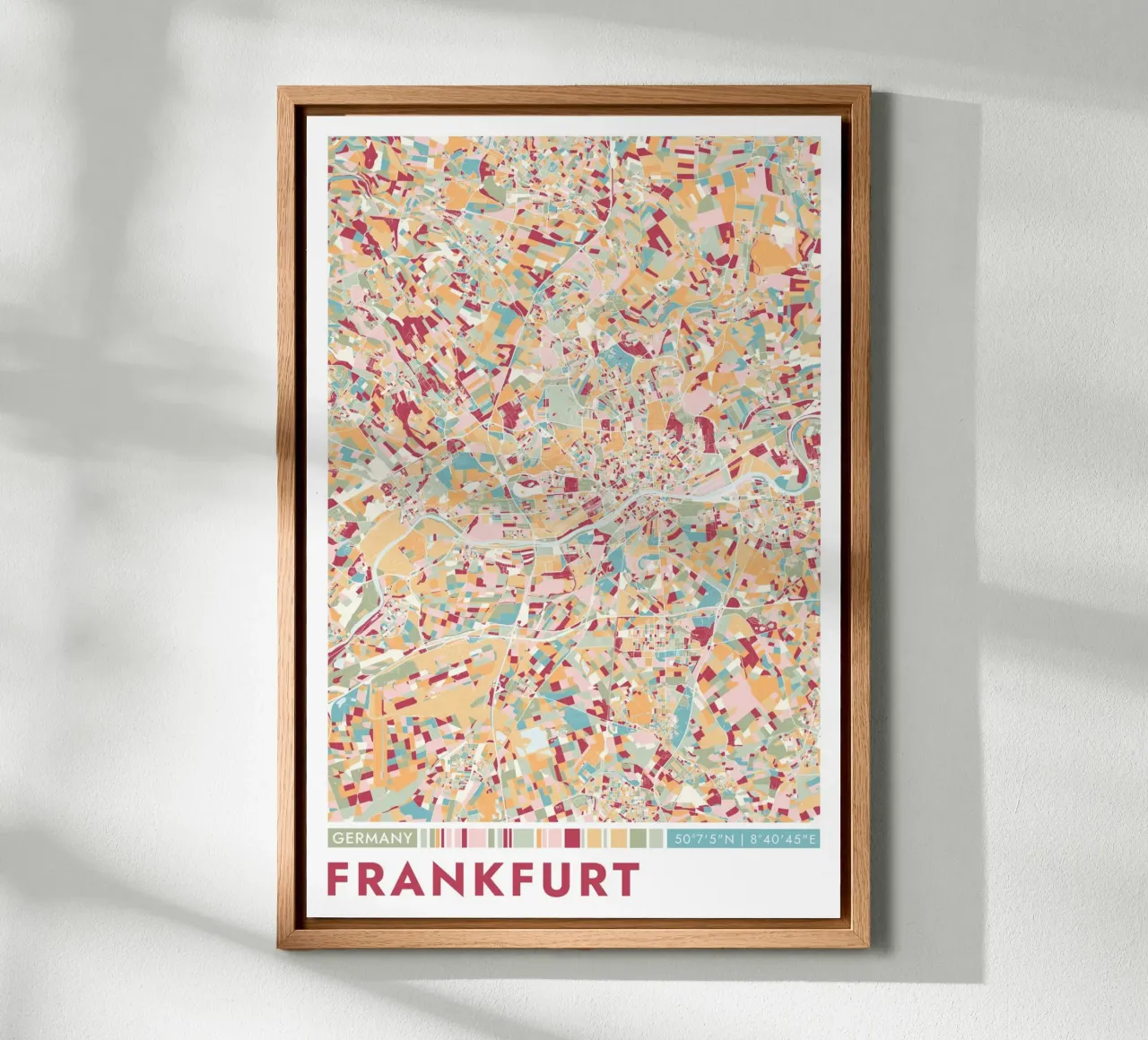 Città Francoforte alluminio dibond da CityMapPoster