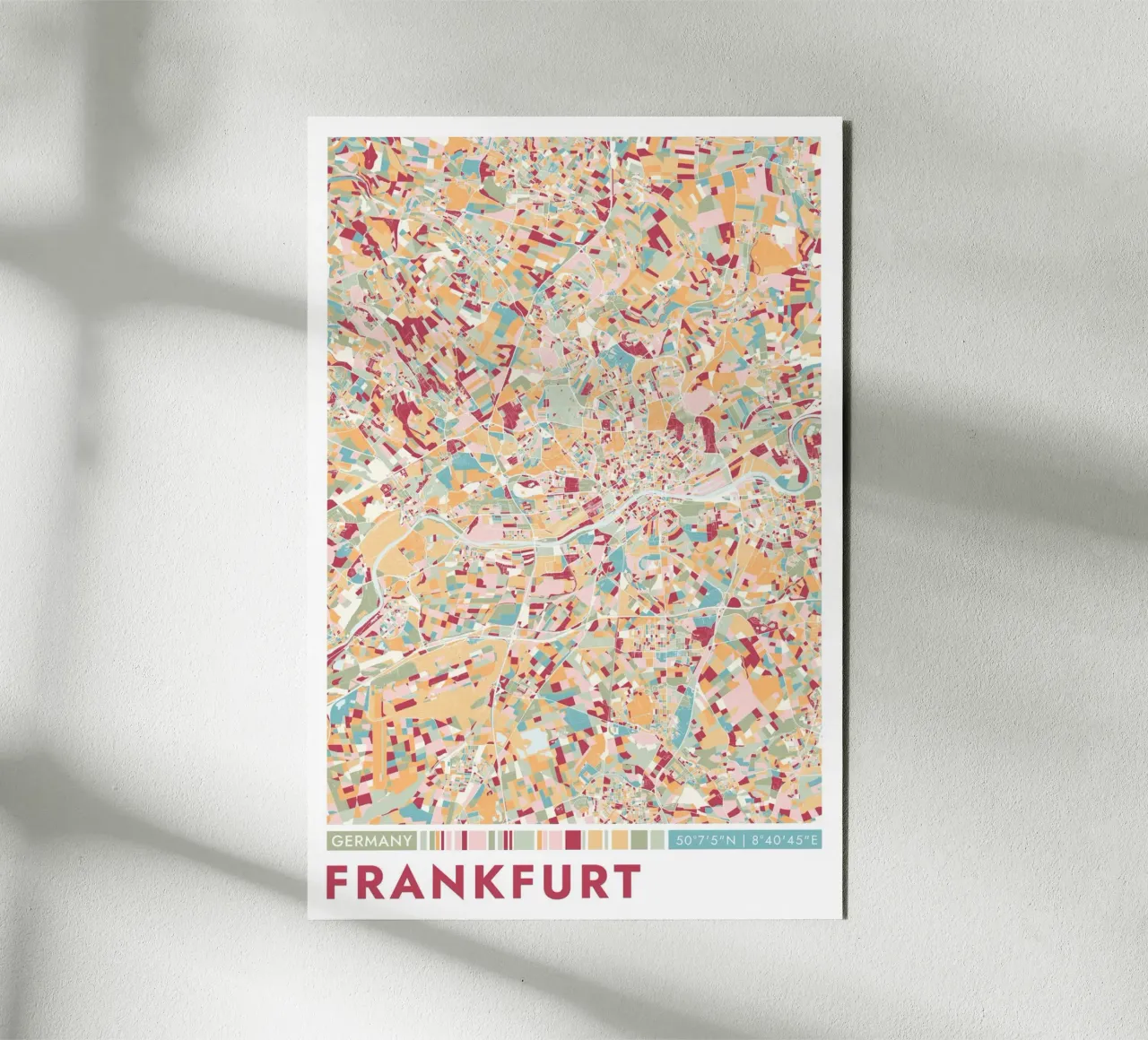 Città Francoforte alluminio dibond da CityMapPoster