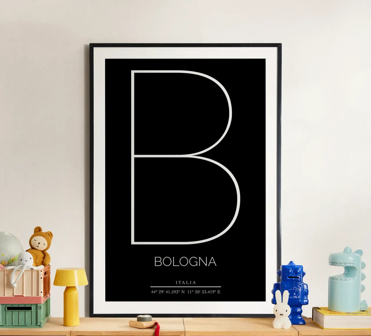 BOLOGNA - nero poster con telaio in plastica da CityLights