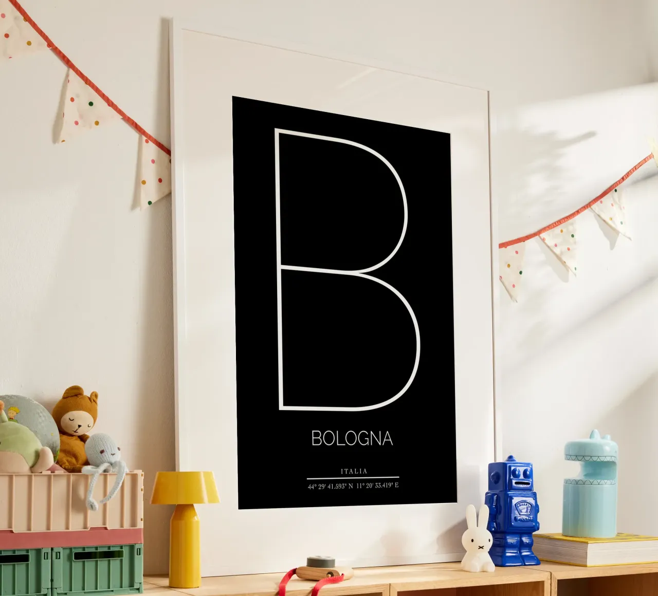 BOLOGNA - nero poster con telaio in plastica da CityLights