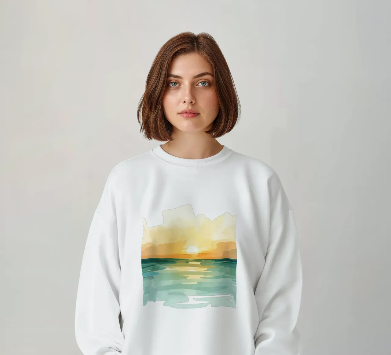 Alba su oceano acquerello astratto felpa da DesignDoodle