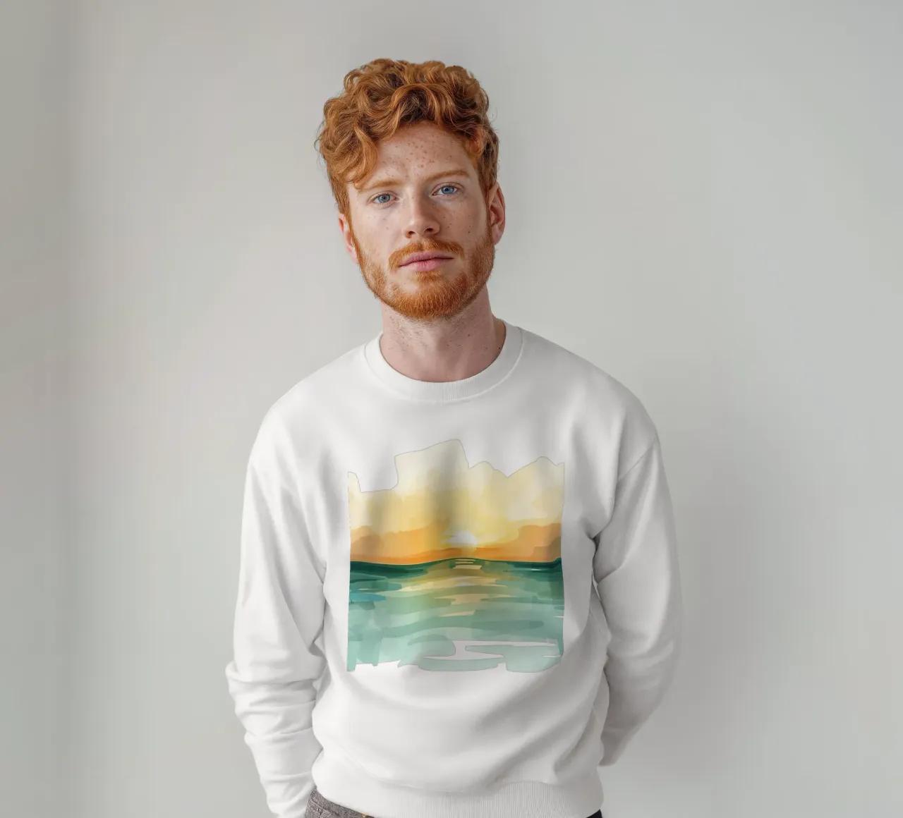 Alba su oceano acquerello astratto felpa da DesignDoodle