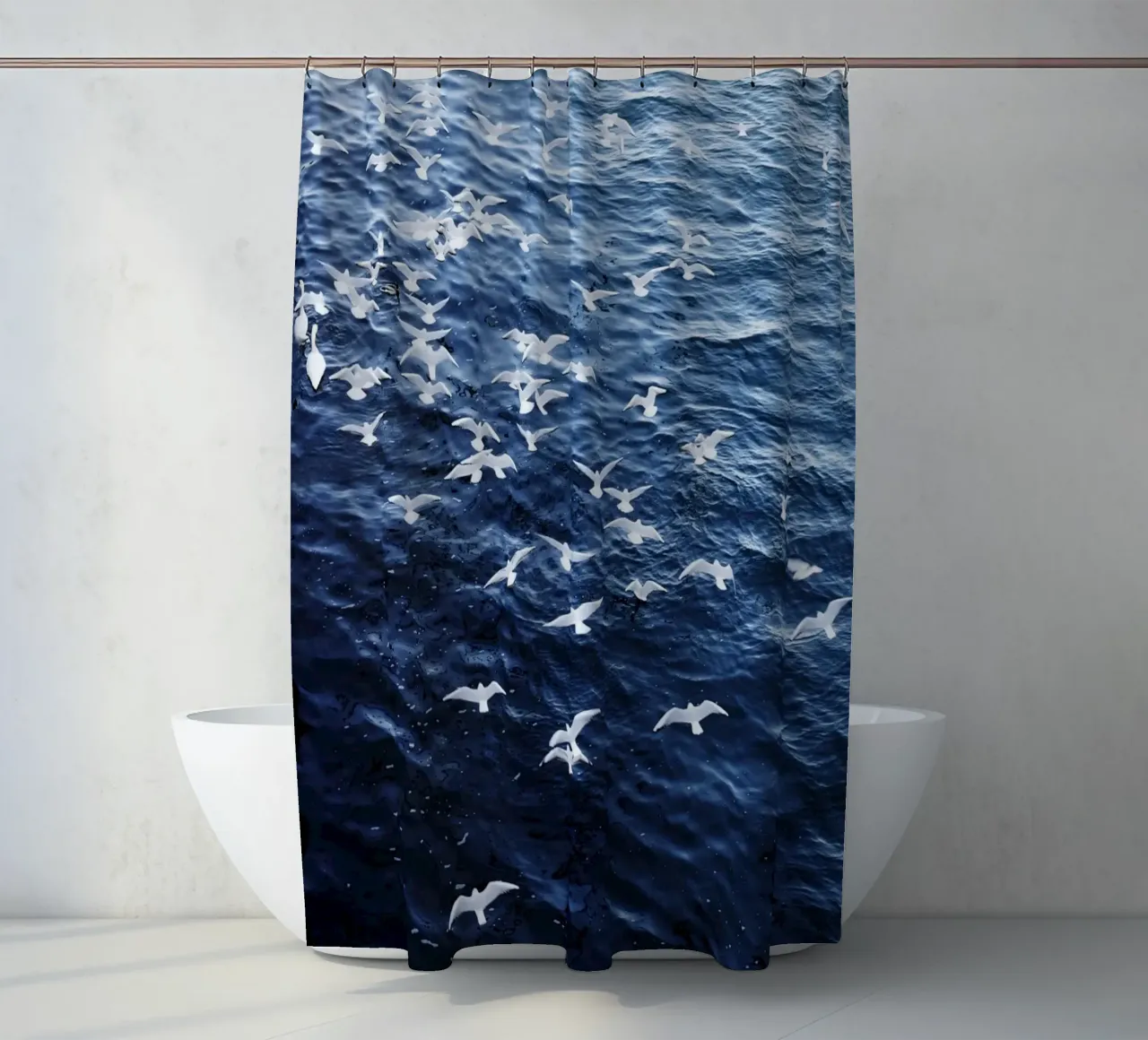 Zeemeeuwen in Wenen (Oostenrijk) douchegordijn van fotokunst