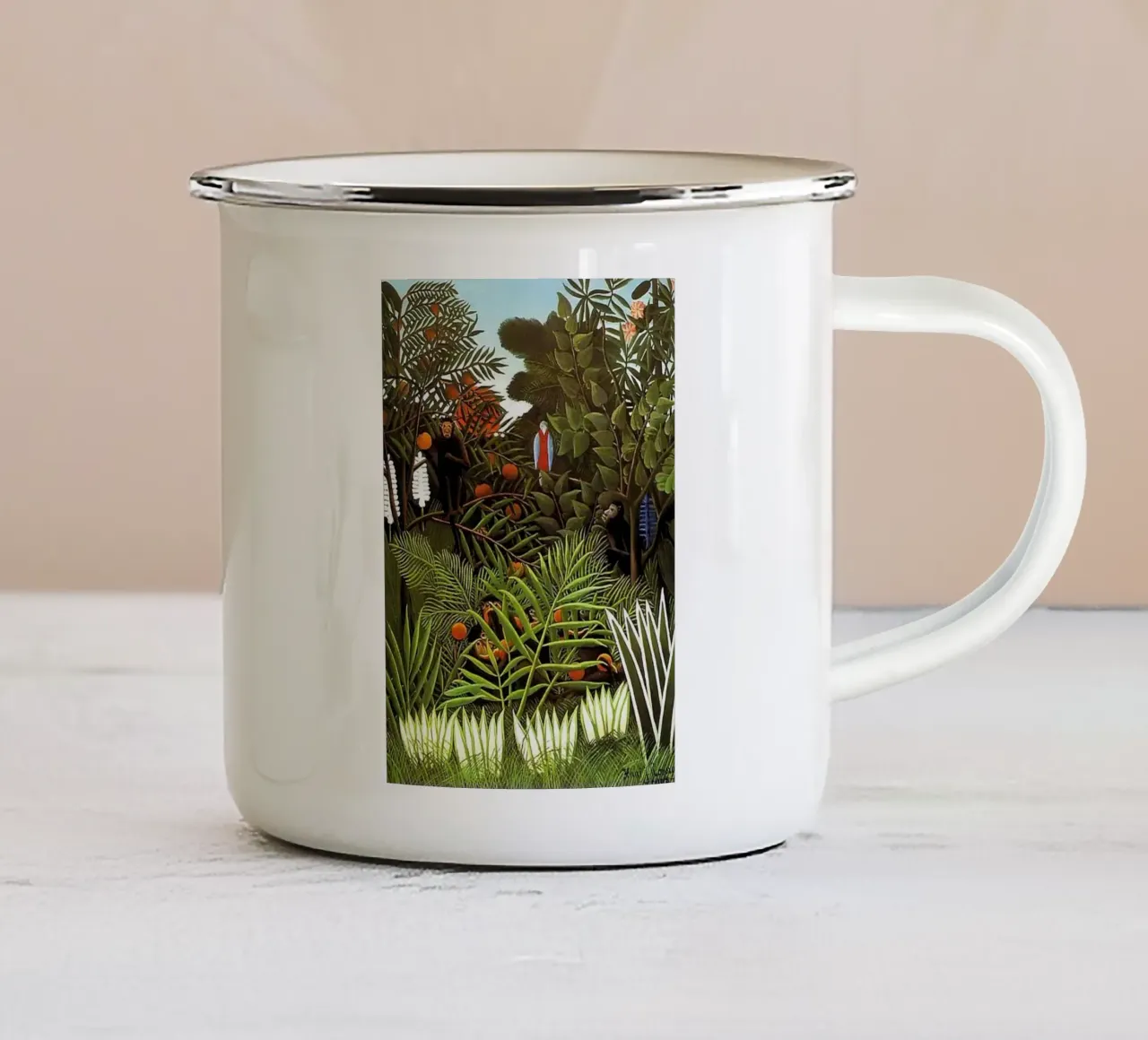 Henri Rousseau - Uccello bello tazza in smalto da KOOL STORE