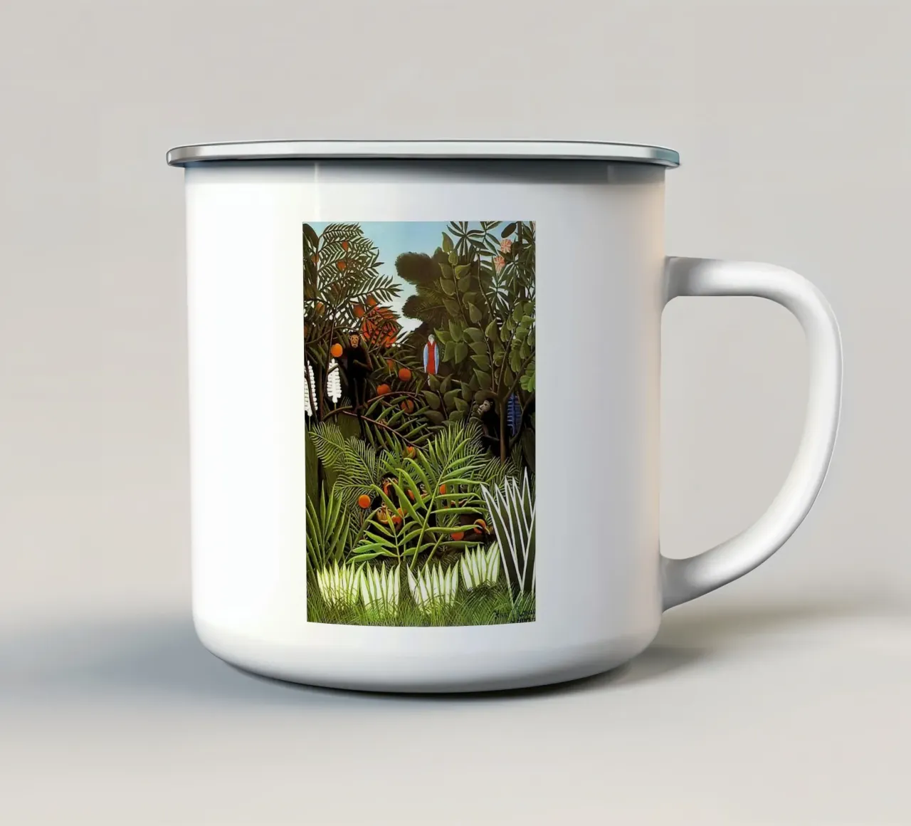 Henri Rousseau - Uccello bello tazza in smalto da KOOL STORE