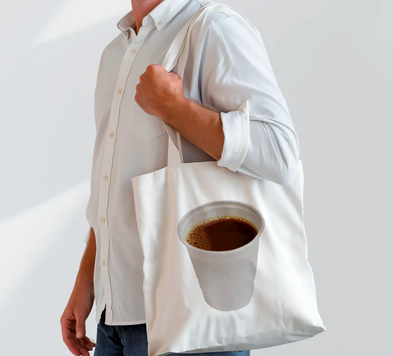 L'ora del caffè borsa in juta da Simon Koy