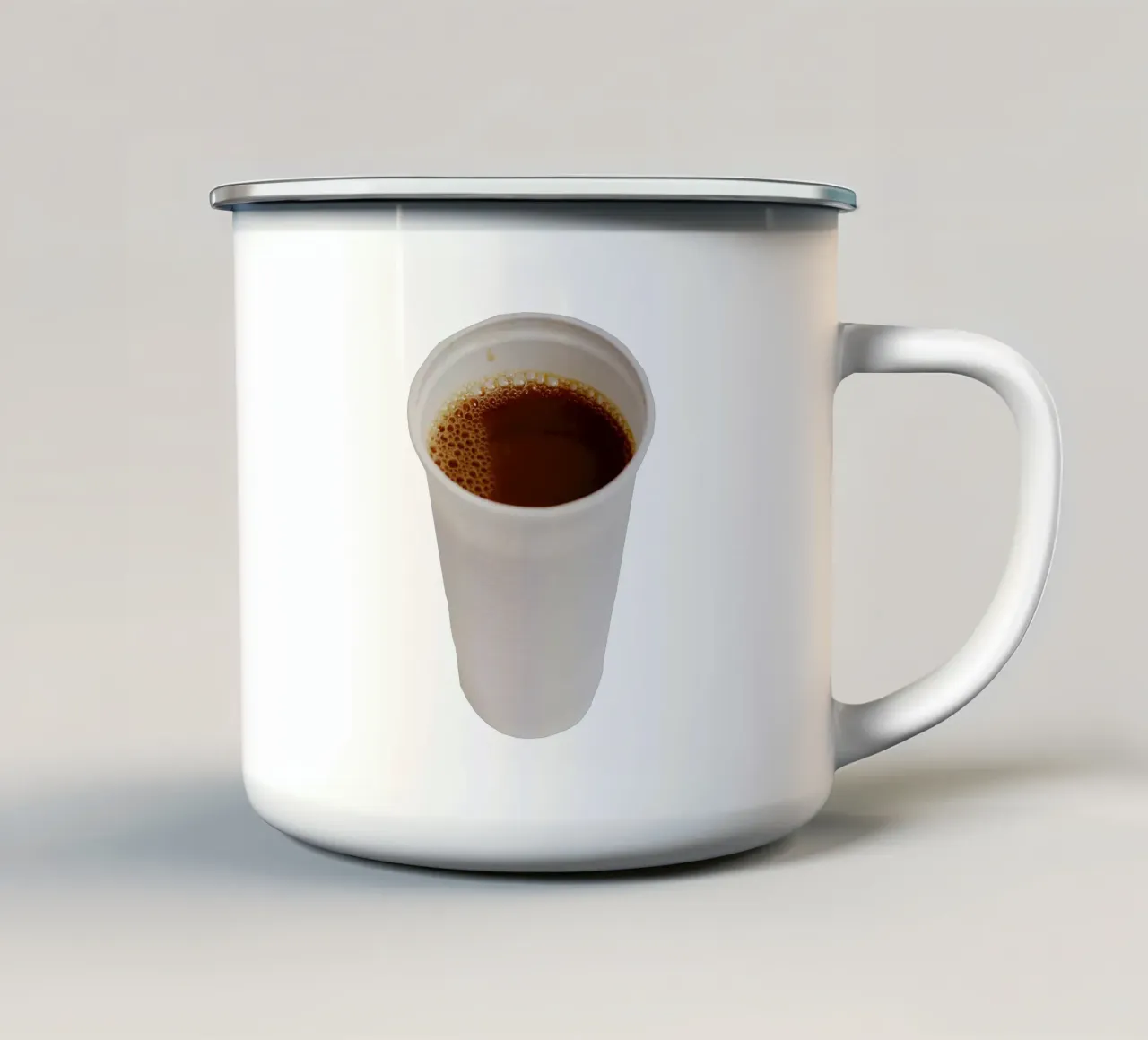 L'ora del caffè tazza in smalto da Simon Koy