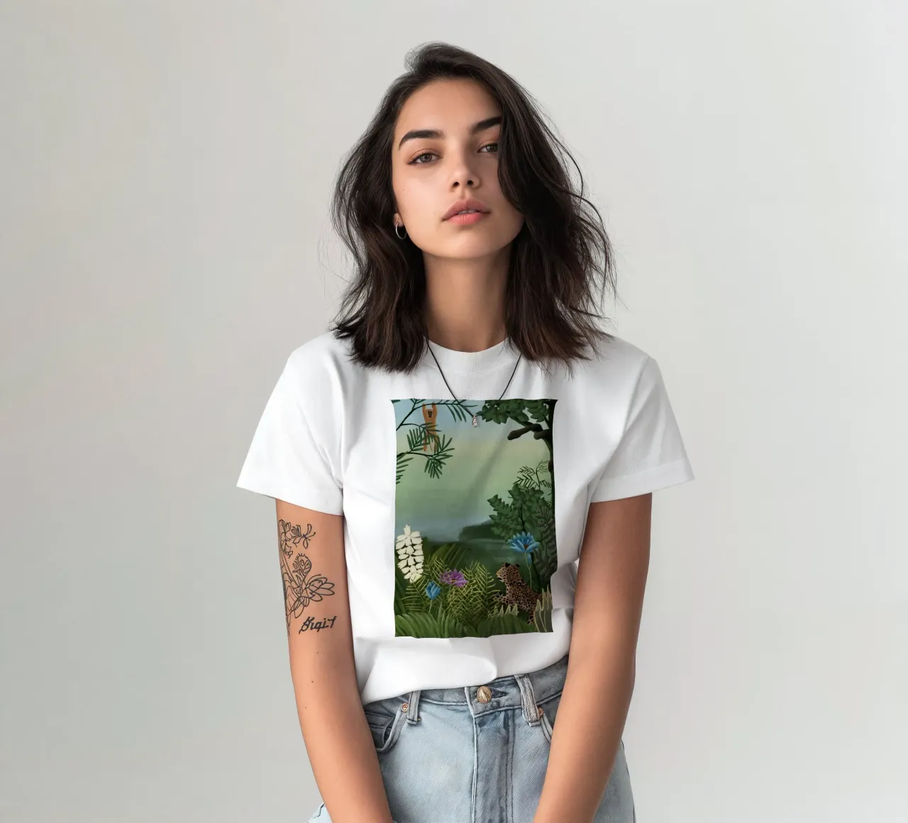 Henri Rousseau - Leopardi e scimmie t-shirt da KOOL STORE