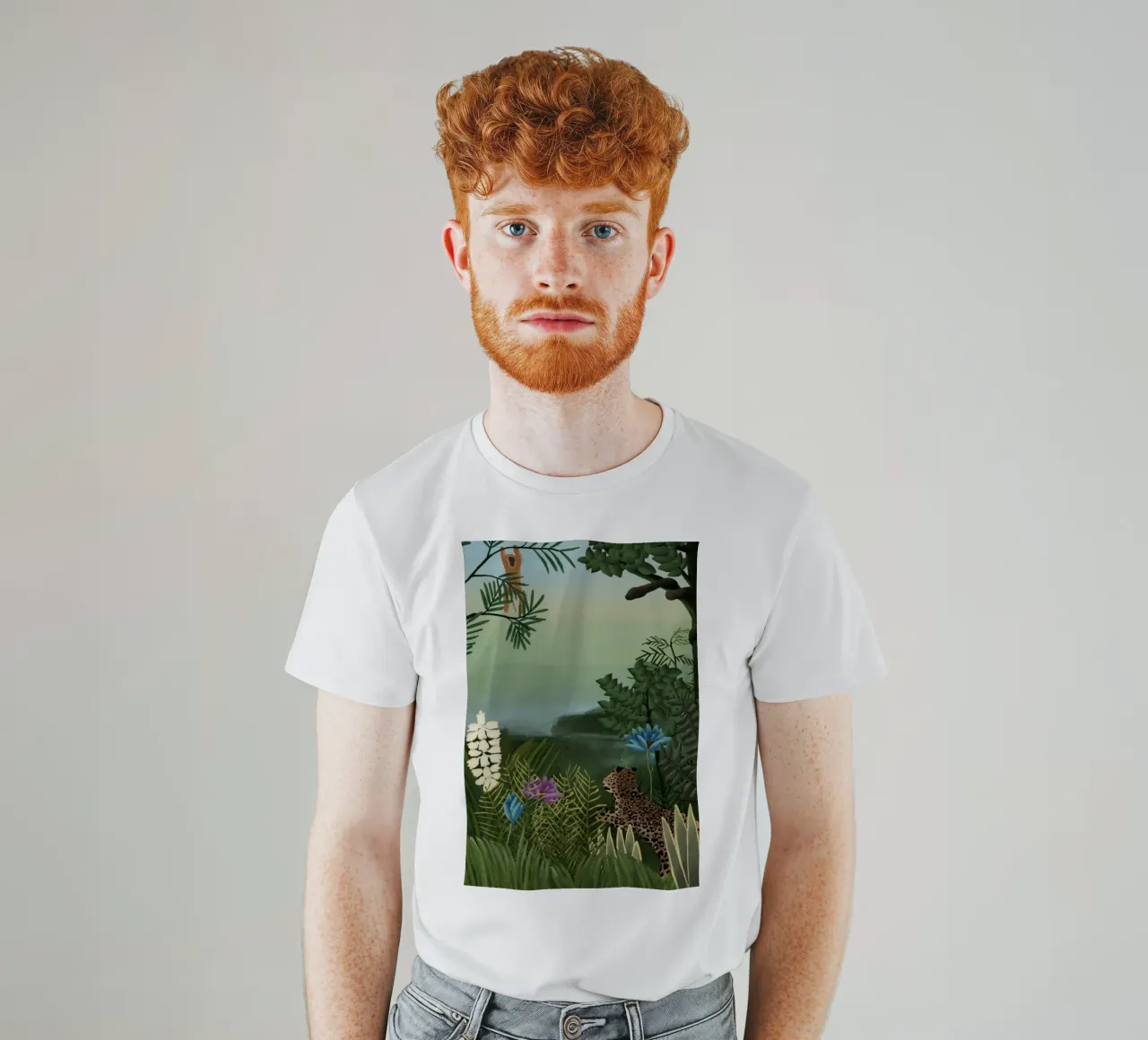 Henri Rousseau - Leopardi e scimmie t-shirt da KOOL STORE