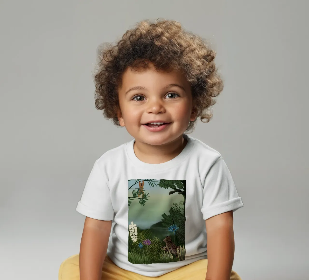 Henri Rousseau - Leopardi e scimmie maglietta neonato da KOOL STORE
