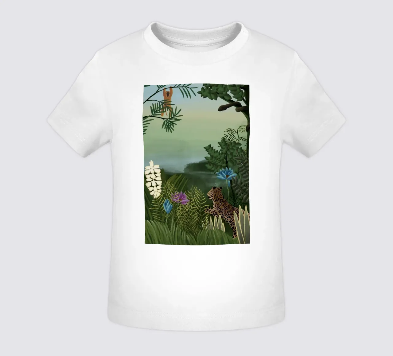 Henri Rousseau - Leopardi e scimmie maglietta neonato da KOOL STORE