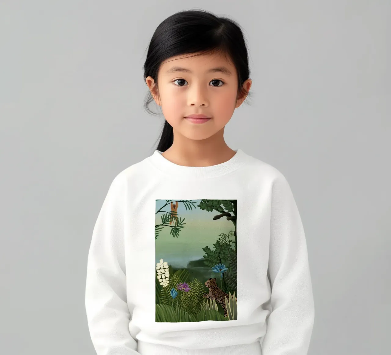 Henri Rousseau - Leopardi e scimmie felpa bambino da KOOL STORE