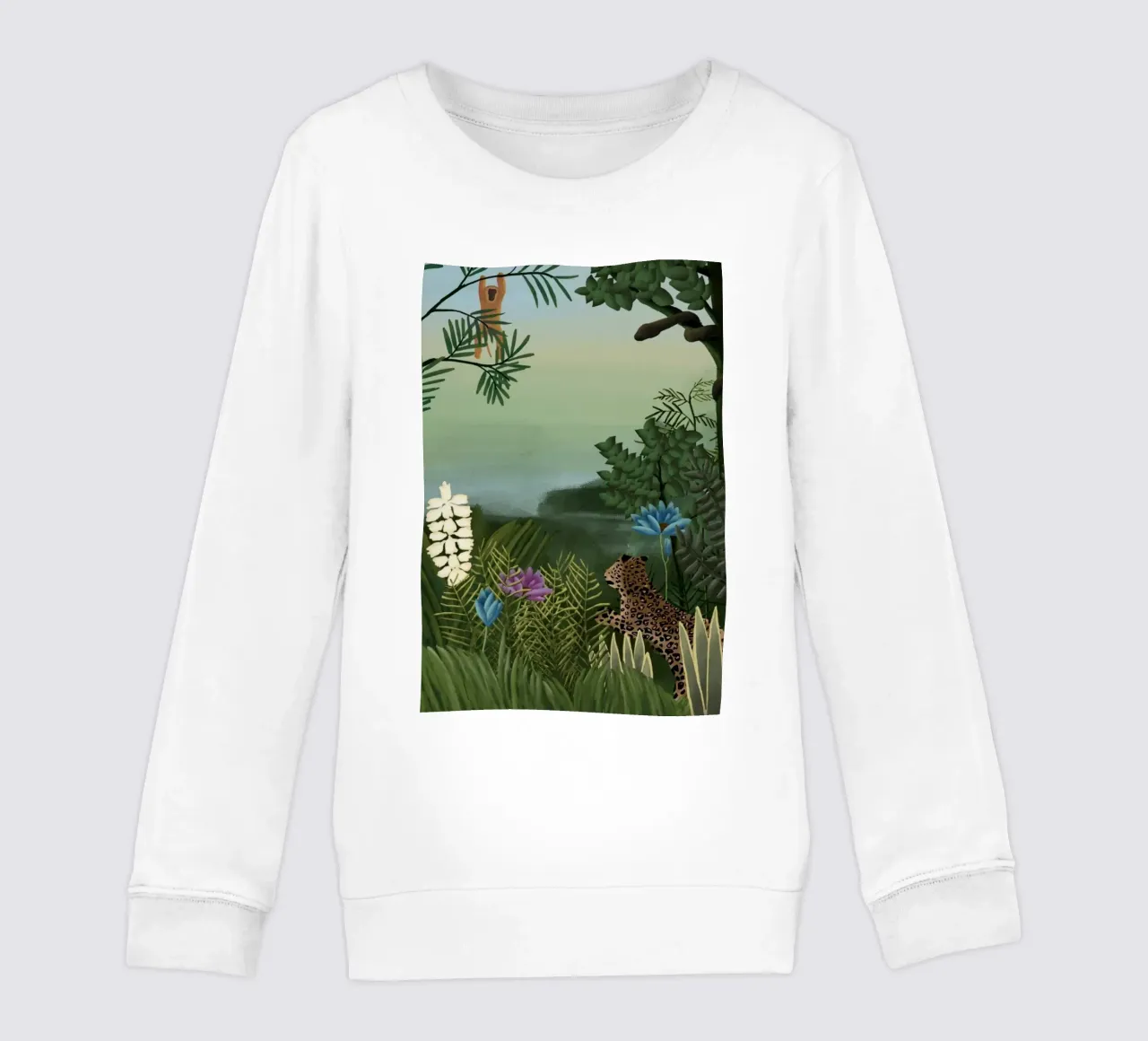 Henri Rousseau - Leopardi e scimmie felpa bambino da KOOL STORE