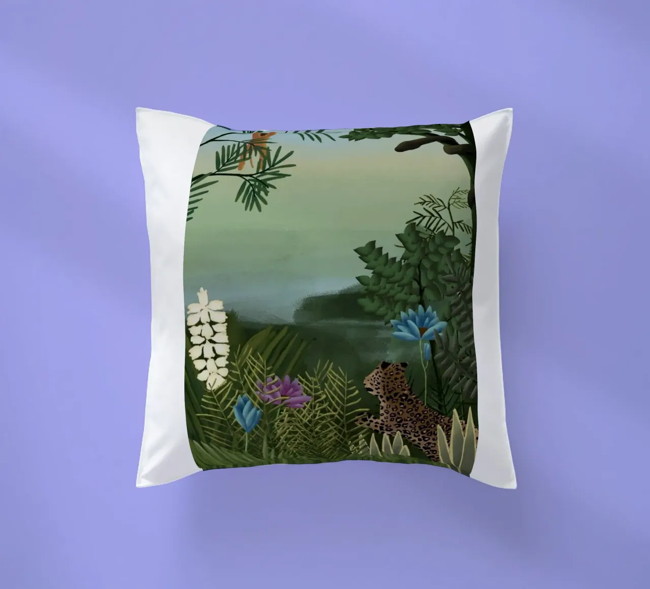 Henri Rousseau - Leopardi e scimmie cuscino da KOOL STORE