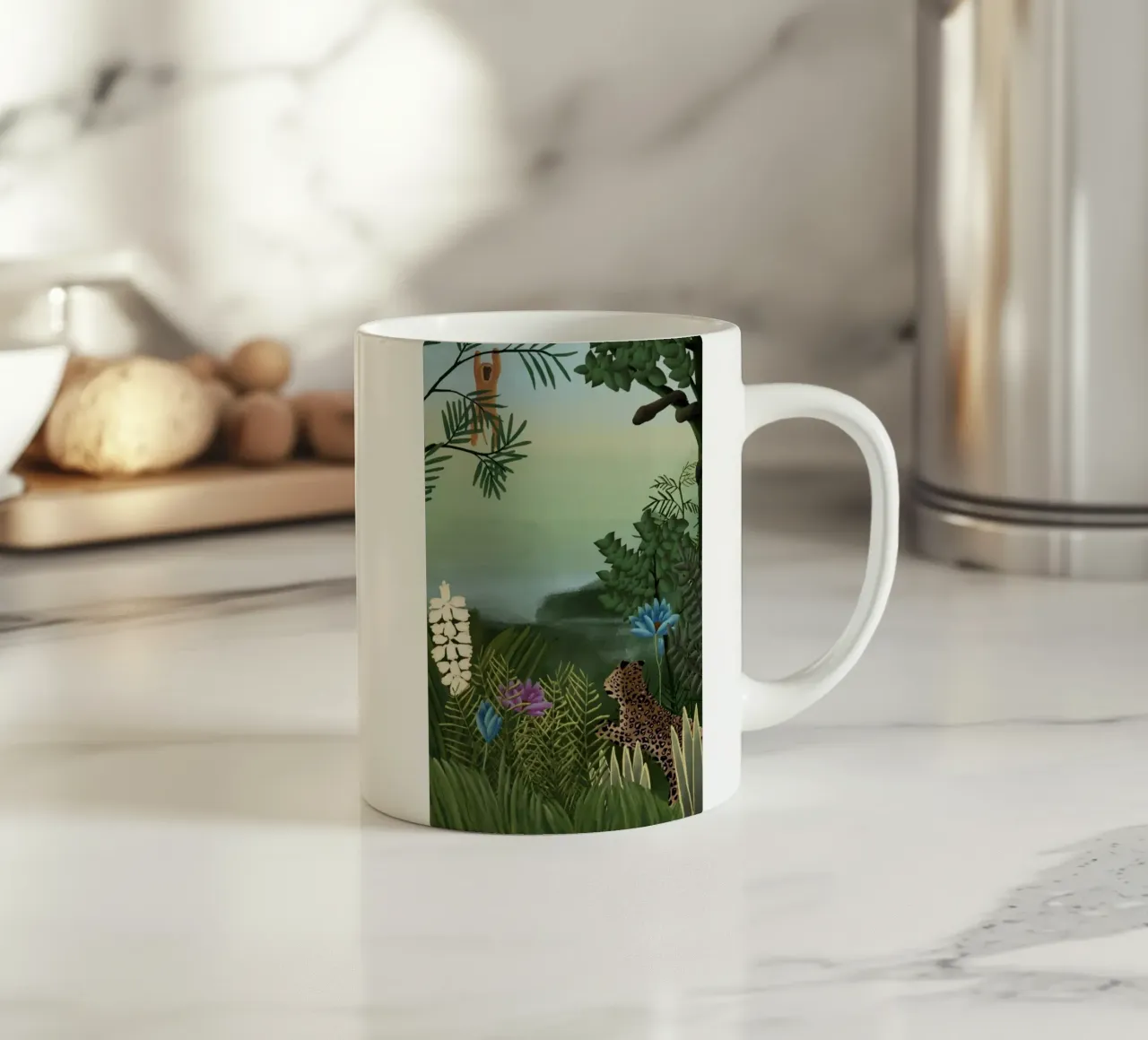 Henri Rousseau - Leopardi e scimmie tazza in ceramica da KOOL STORE