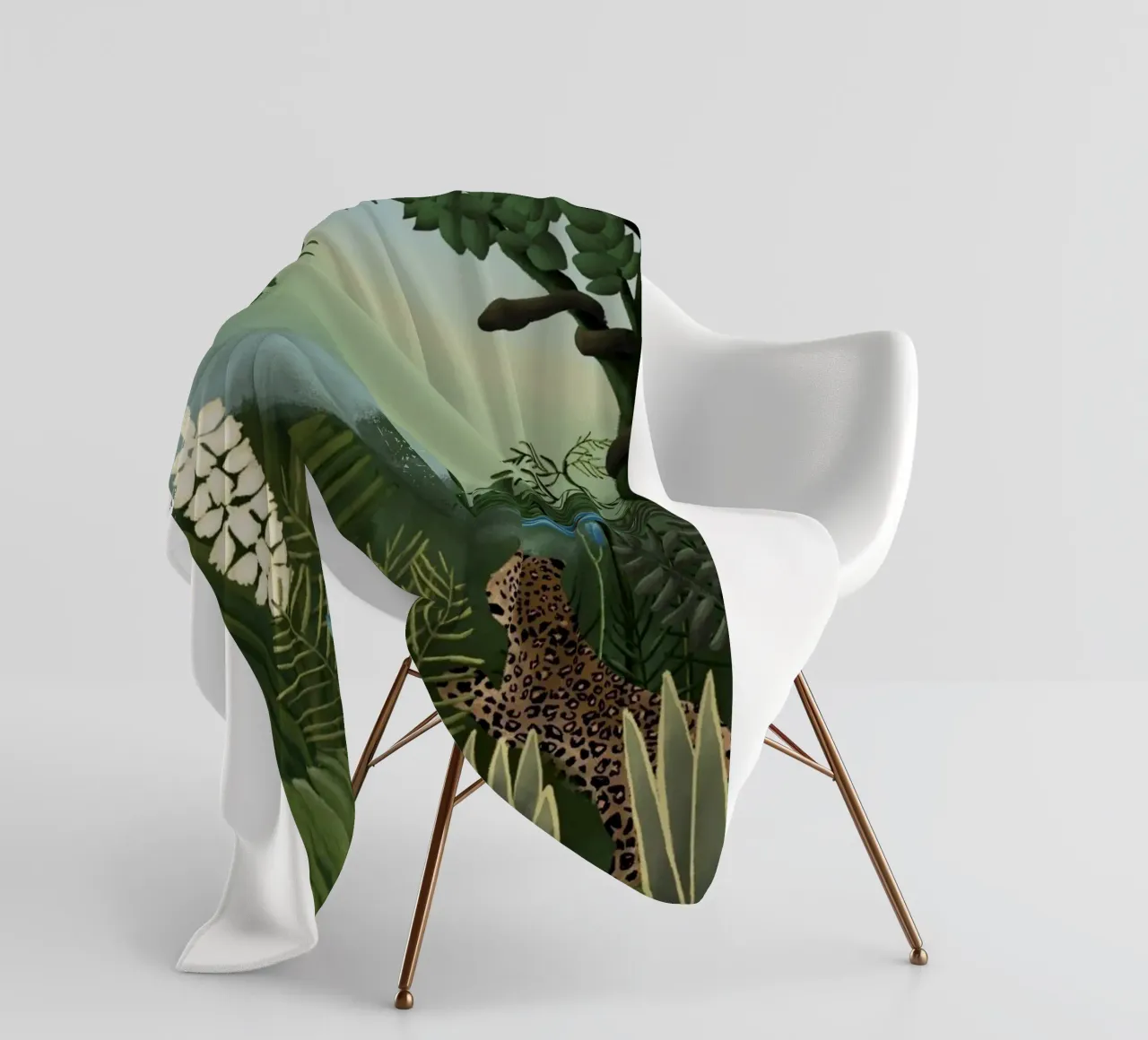 Henri Rousseau - Leopardi e scimmie coperta in pile da KOOL STORE
